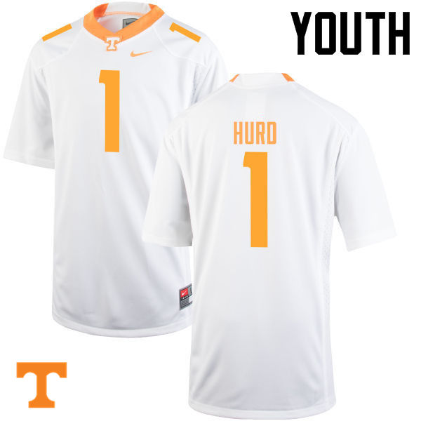 Youth #1 Jalen Hurd Tennessee Volunteers College Football Jerseys-White - Click Image to Close